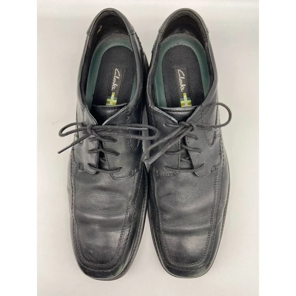 Clarks Shoes Mens Sz 11.5M Hommes Black‎ Leather Smart Extralight